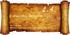 Lehoczki Arnold névjegykártya